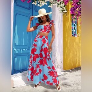 💙❤️ SHEIN Floral 2-Piece Maxi Set – Size M (NWT) 💙❤️